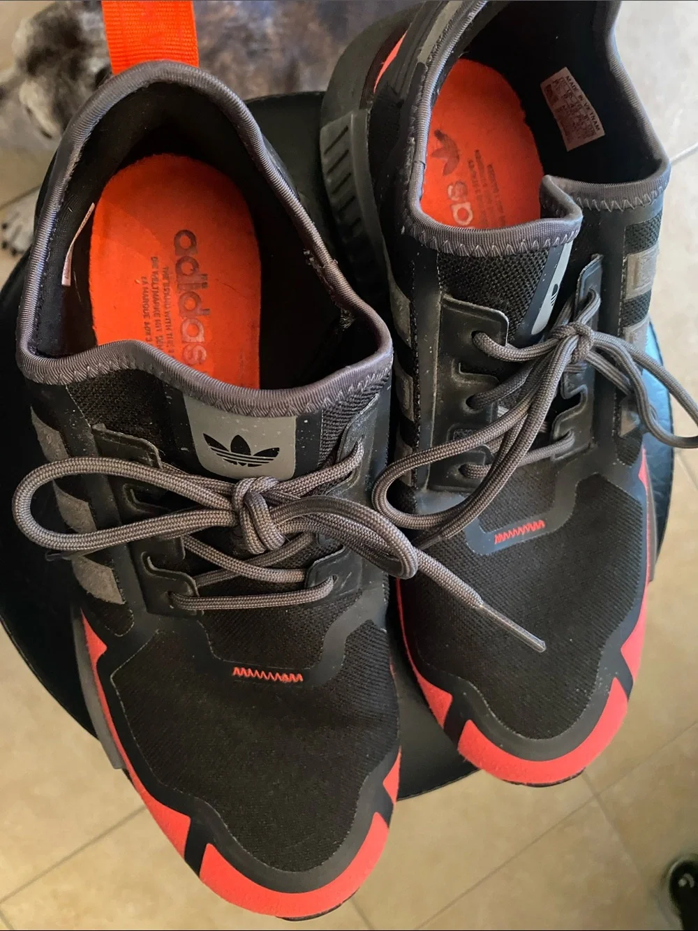 adidas Black & Red Athletic Sneakers